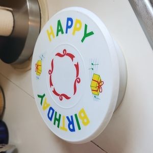 Rotating vintage musical happy birthday cake stand